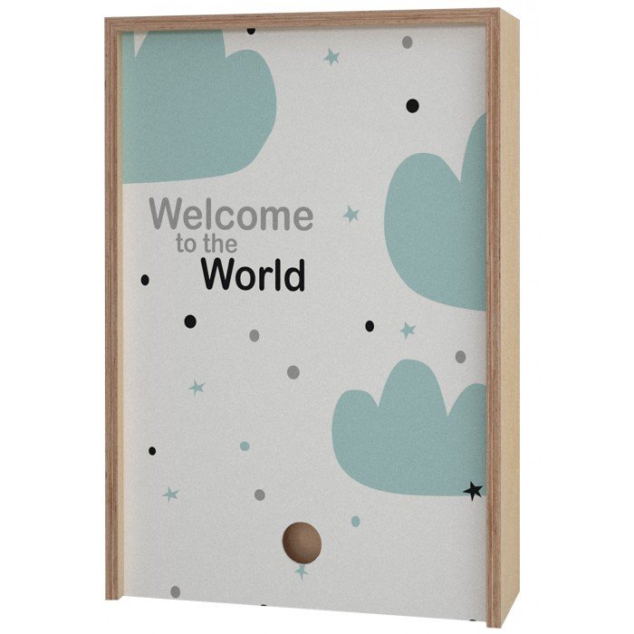 Шкатулки Акушерство Деревянная подарочная коробка Memory Box Welcome to the World 38х25х10 см
