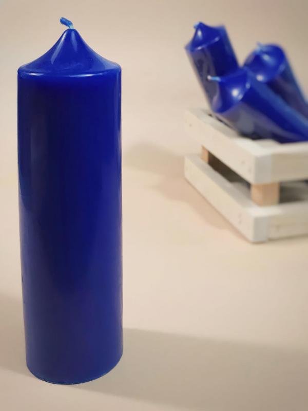 Свеча алтарная синяя 70 часов (0.5 кг, 21 см, синий)