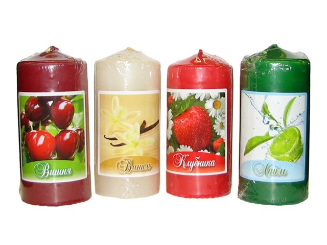 свеча-столбик 10х5см аромат в ассортименте 20ч/г