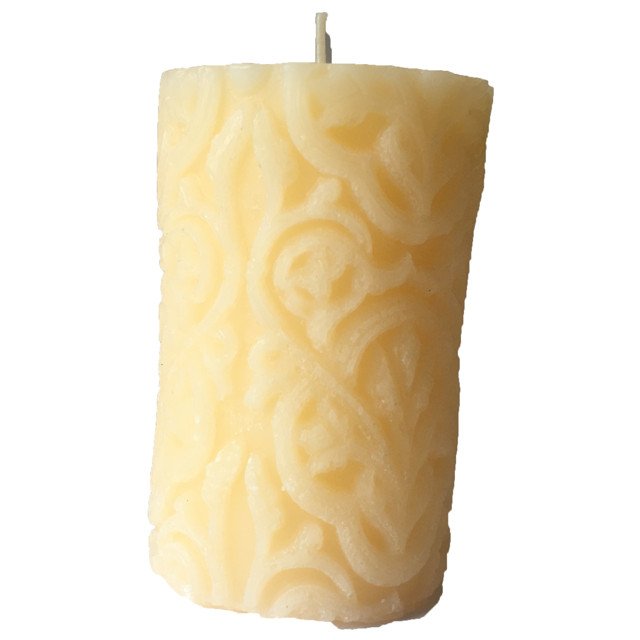 свеча-столбик Барокко 10х6см белая 24ч/г без аромата